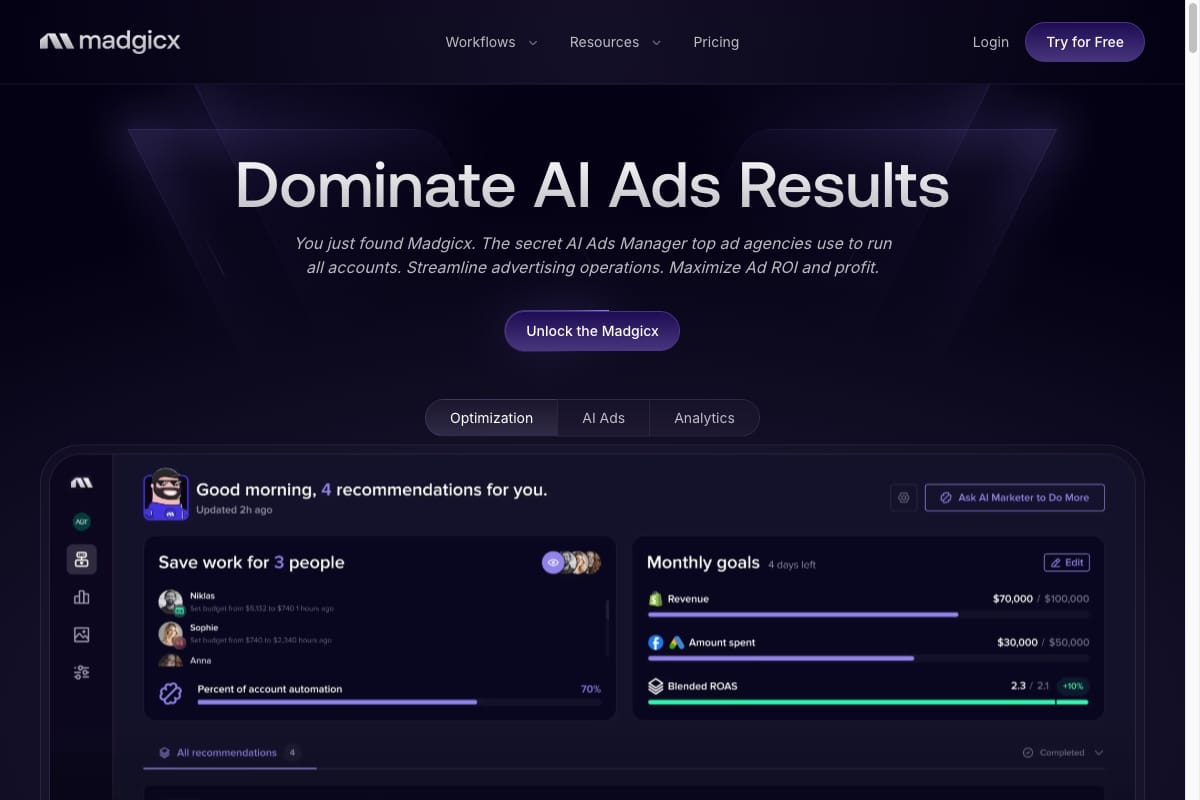 Madgicx vs AdMakeAI comparison