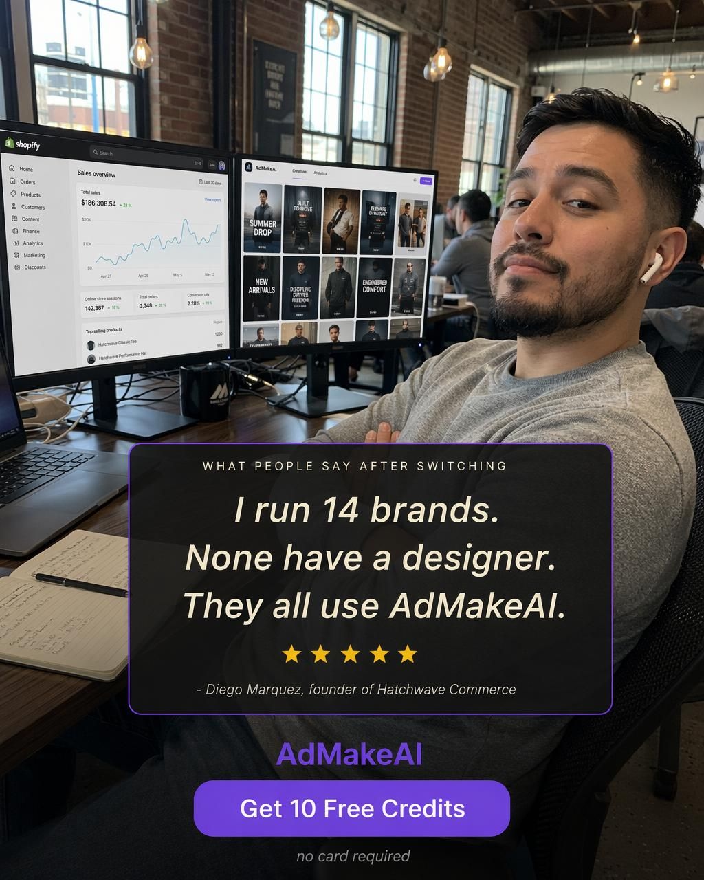 AdMakeAI ad angle: Testimonial